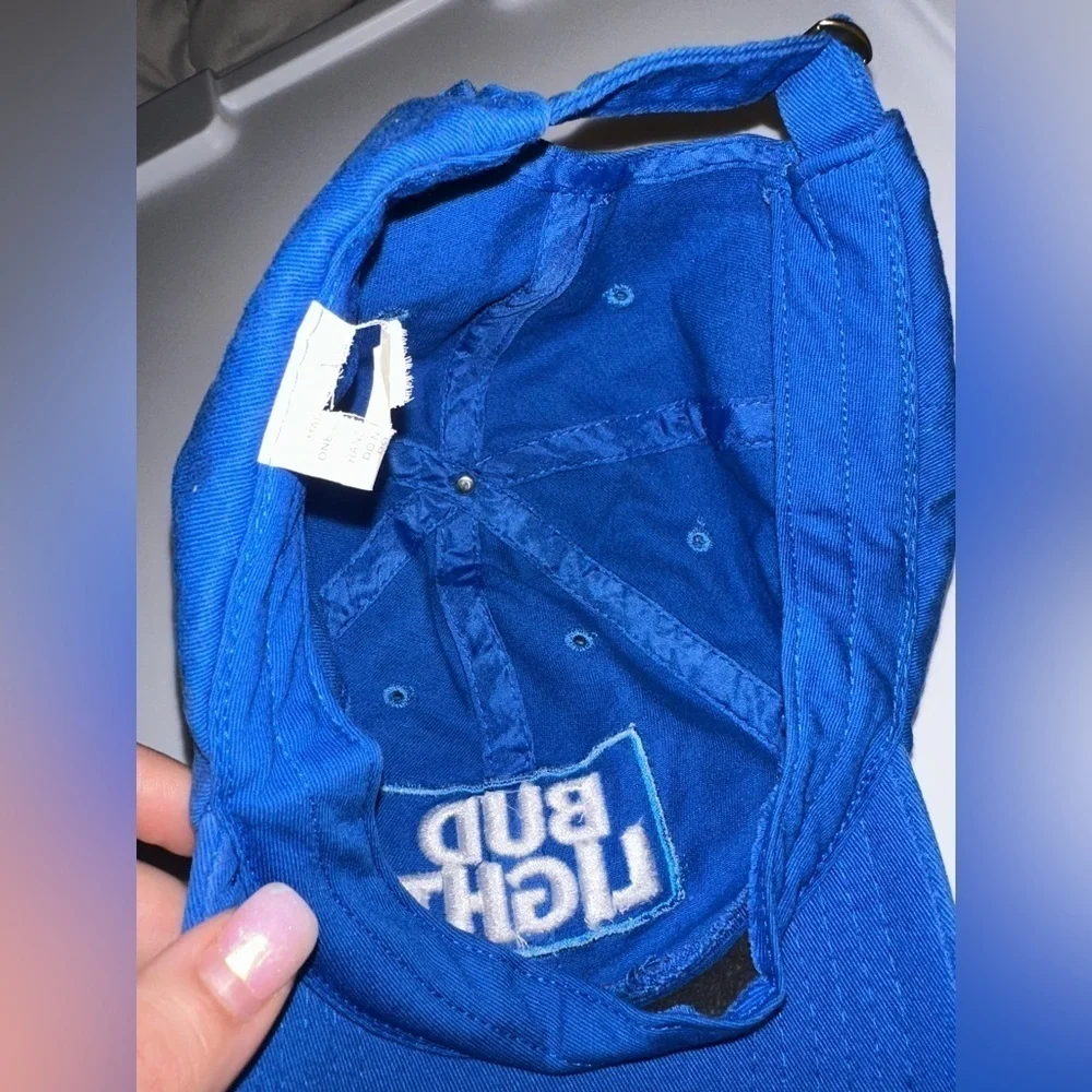 Budlight logo blue baseball hat OS college beer casual adjustable hat